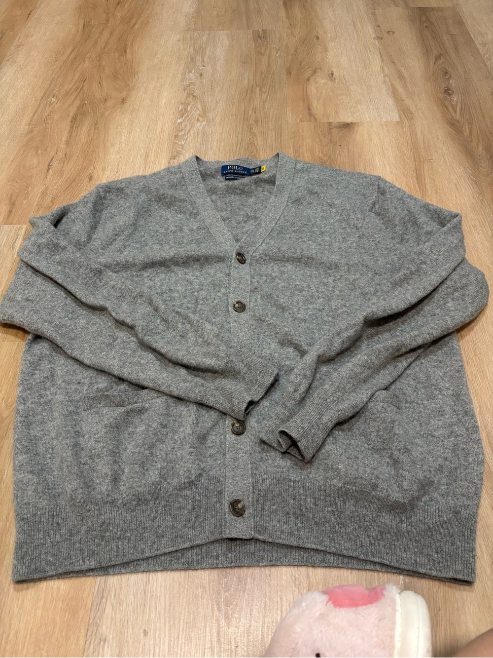 Polo Ralph Lauren Gent’s Size XXL 100%Cashmere Cardigan Sweater Grey Heather